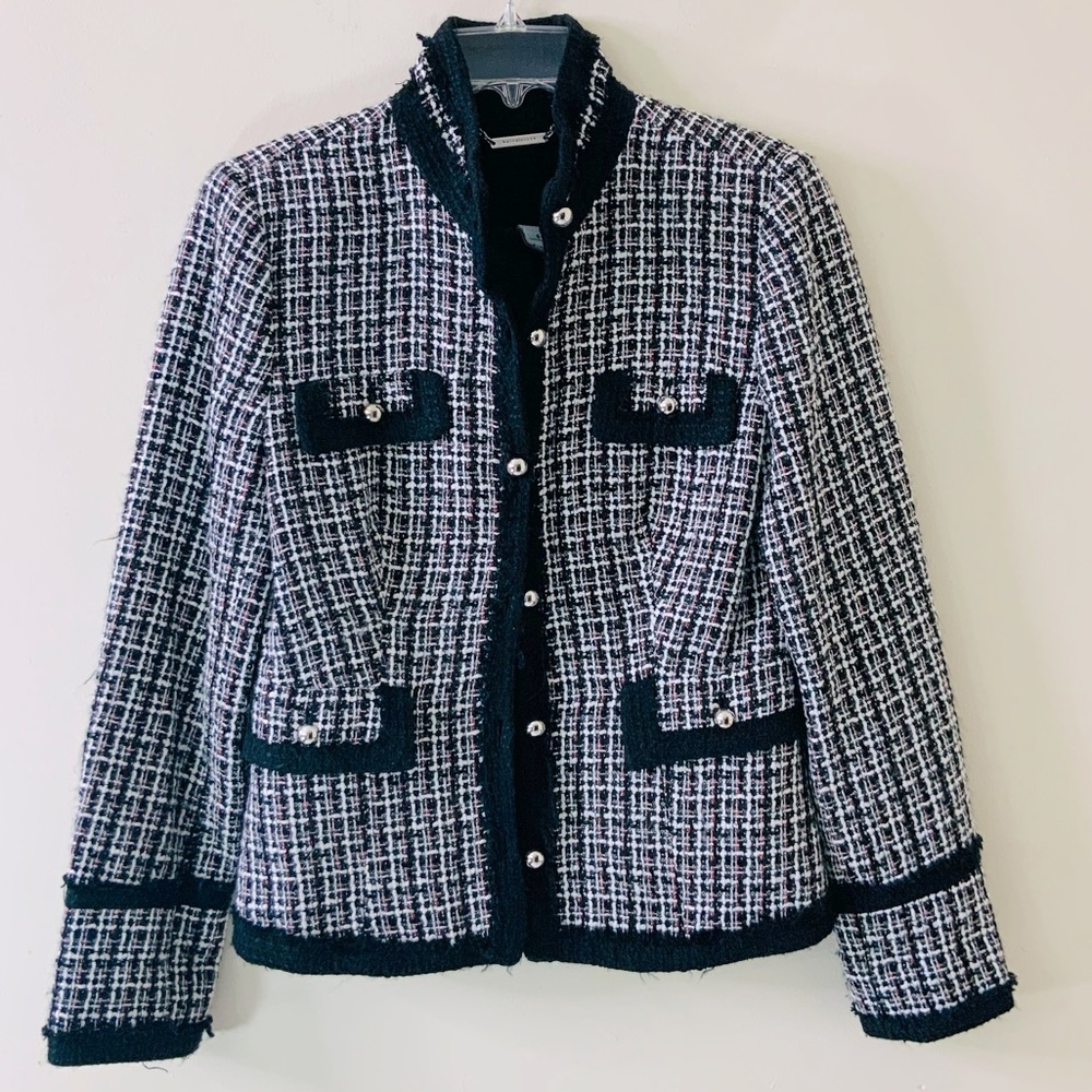 WHBM Long Sleeve Tweed Short Blazer